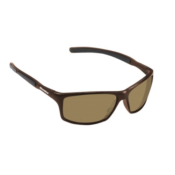 Snowbee Classic Wrap-Around Full Frame Sunglasses - Brown/Amber Lens