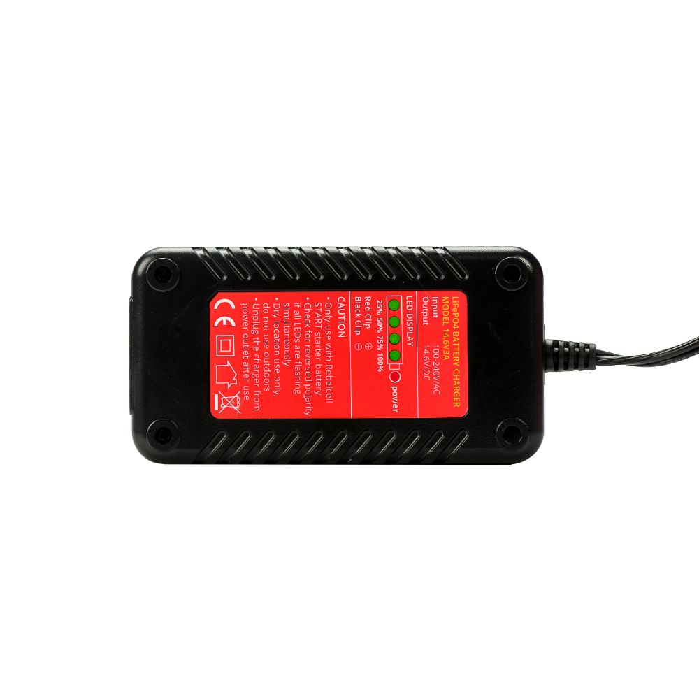 Rebelcell 14.6V3A Charger for Rebelcell Start Battery - 14.6V 3A