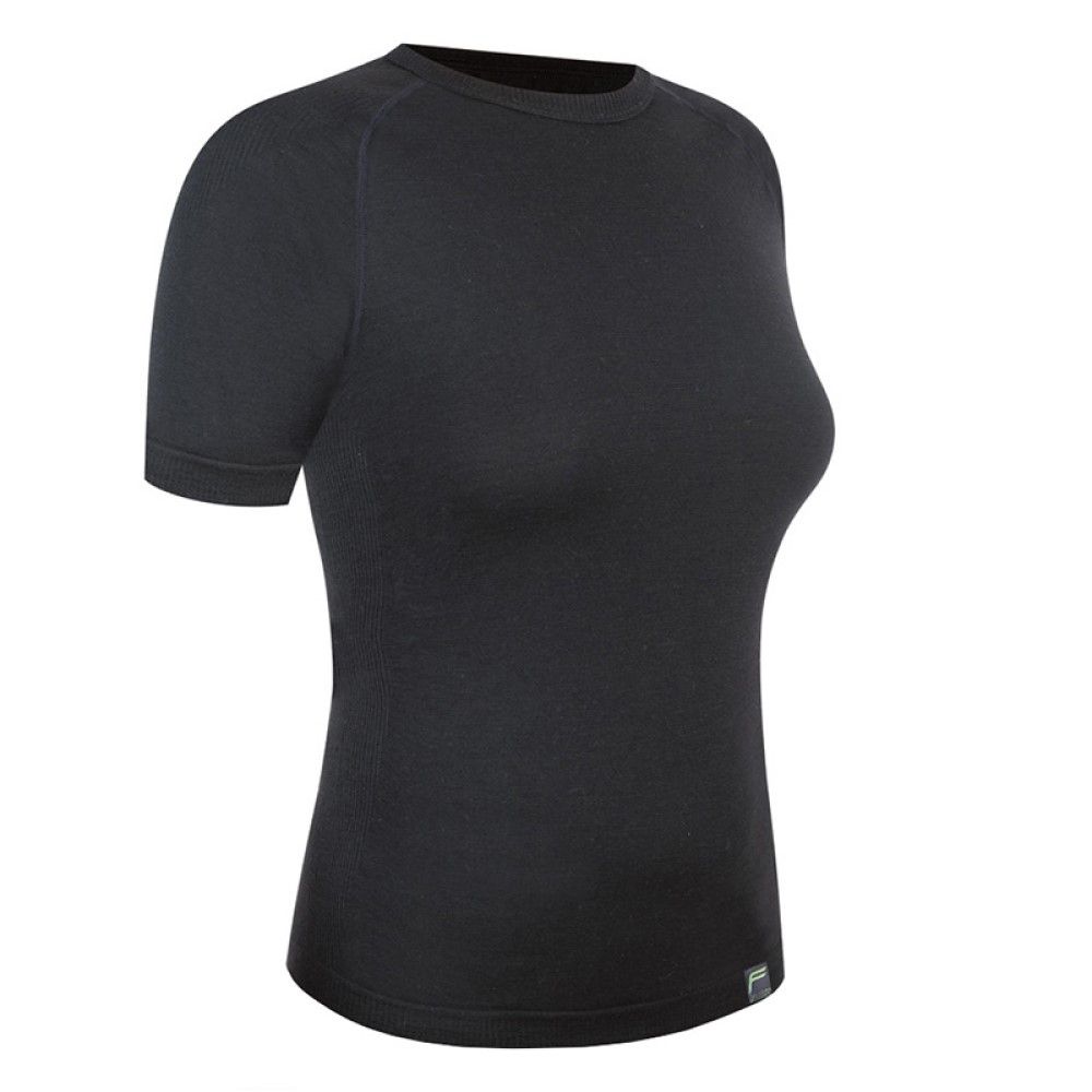F-Lite Women's Organic Bamboo Base Layer T-Shirt - Black - Large