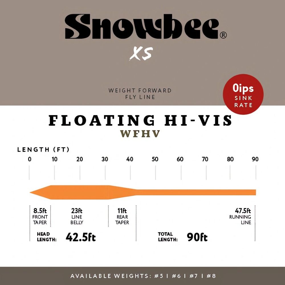Snowbee XS Floating Fly Line - High Viz Orange