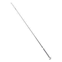 Snowbee dressage whip with leather wrapping handle, Black/White, 110cm