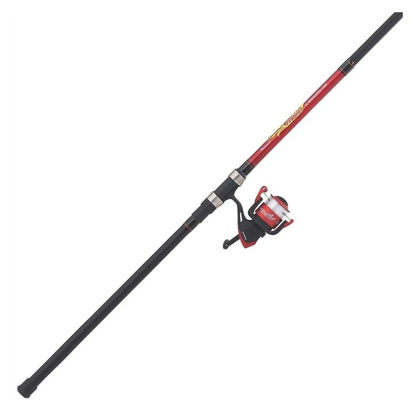 Shakespeare Firebird 2-Piece Spin Combo Rod and Reel - Black/Red, 8 ft/15 - 60 g Shakespeare Firebird 2-Piece Spin Combo Rod and Reel - Black/Red, 8 ft/15 - 60 g