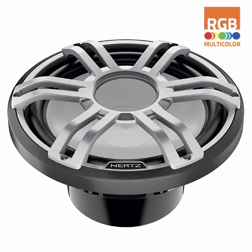Hertz 1000W 12" 2 Ohm HMS RGB LED Marine Subwoofer - Sports Grey