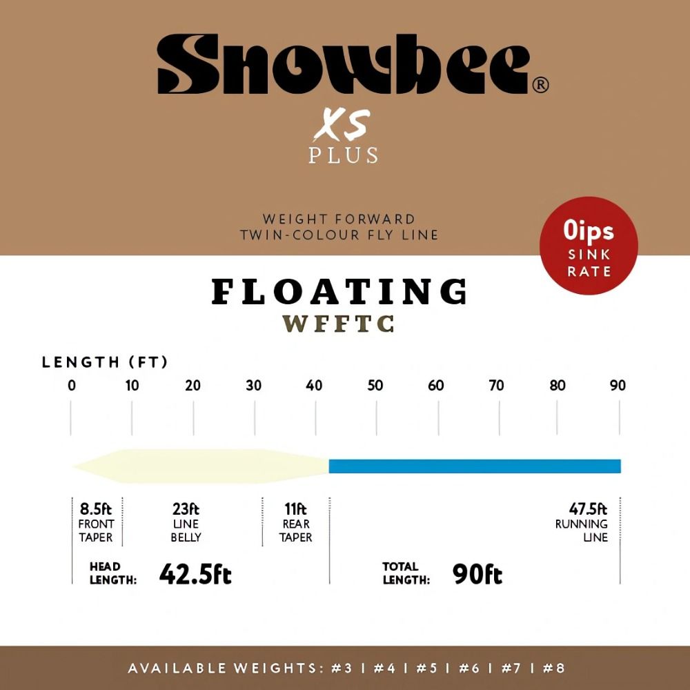 Snowbee XS-Plus Twin Colour Floating Fly Lines - Ivory / Blue