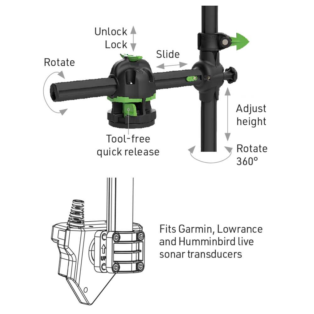 Railblaza HEXX Live Pole 60 - Live Sonar Transducer Mount